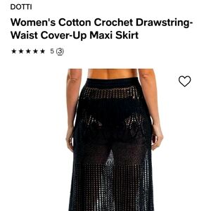 Women's cotton crochet drawstring- waist  maxi skirt.